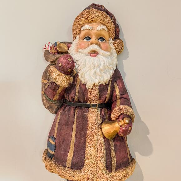 Vintage Old World Christmas Santa Claus Wall Decor, 14.5”H, Styrofoam Casting - Picture 2 of 10